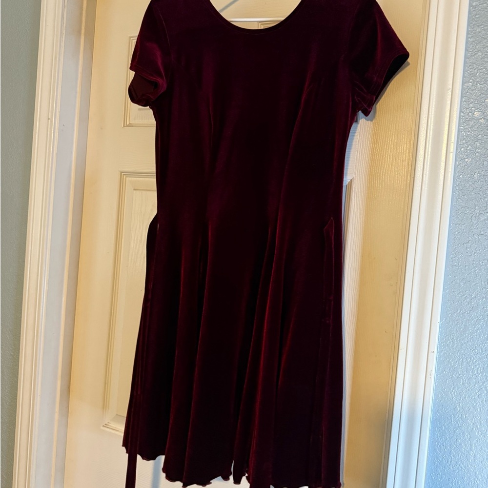 Chic Velvet Mini Dress in Deep Burgundy